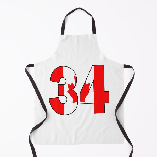 Item preview, Number 34 with Canadian flag on the background designed and sold by AllShirts21.