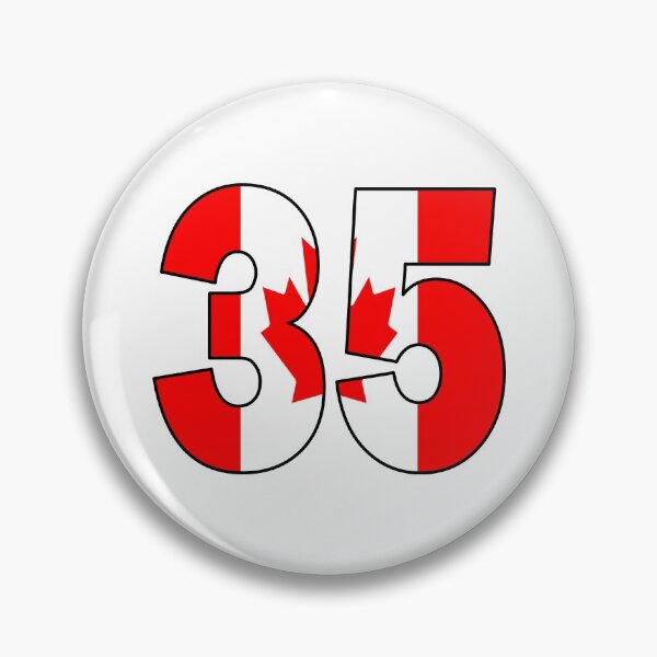 Item preview, Number 35 with Canadian flag on the background designed and sold by AllShirts21.
