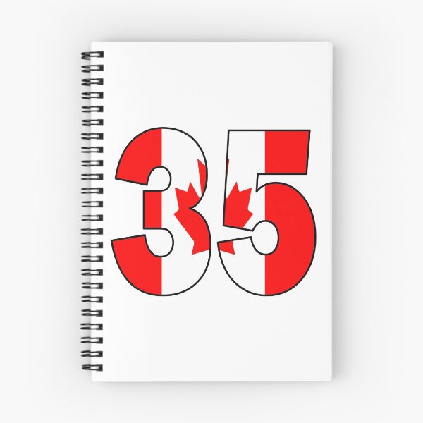 Item preview, Number 35 with Canadian flag on the background designed and sold by AllShirts21.