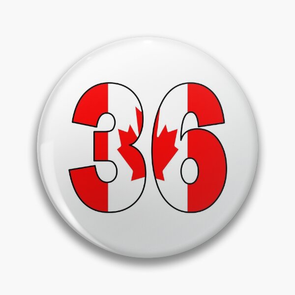 Item preview, Number 36 with Canadian flag on the background designed and sold by AllShirts21.