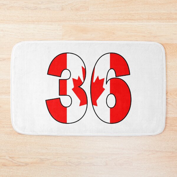 Item preview, Number 36 with Canadian flag on the background designed and sold by AllShirts21.