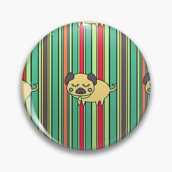 Item preview, sleepy pug striped pattern designed and sold by little-lyon.