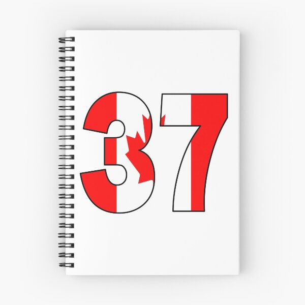 Item preview, Number 37 with Canadian flag on the background designed and sold by AllShirts21.