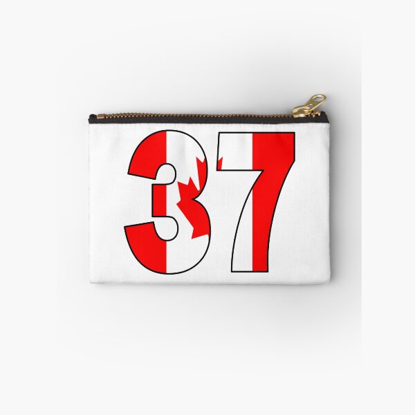 Item preview, Number 37 with Canadian flag on the background designed and sold by AllShirts21.