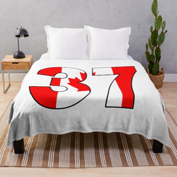 Item preview, Number 37 with Canadian flag on the background designed and sold by AllShirts21.