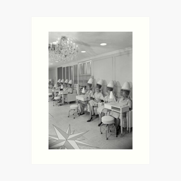 Item preview, Beauty Salon, Black and White, Vintage Wall Art designed and sold by modernretro.