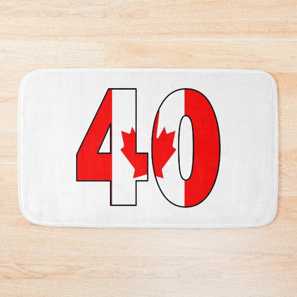 Artikelvorschau, Nummer 40 mit kanadischer Flagge im Hintergrund entworfen und verkauft von AllShirts21.