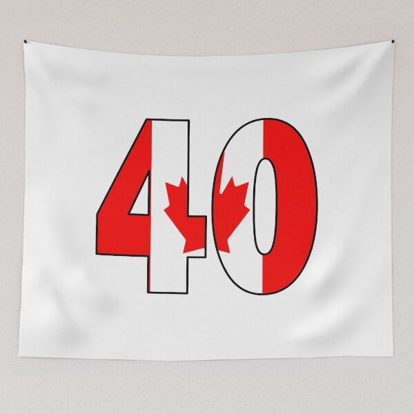 Item preview, Number 40 with Canadian flag on the background designed and sold by AllShirts21.