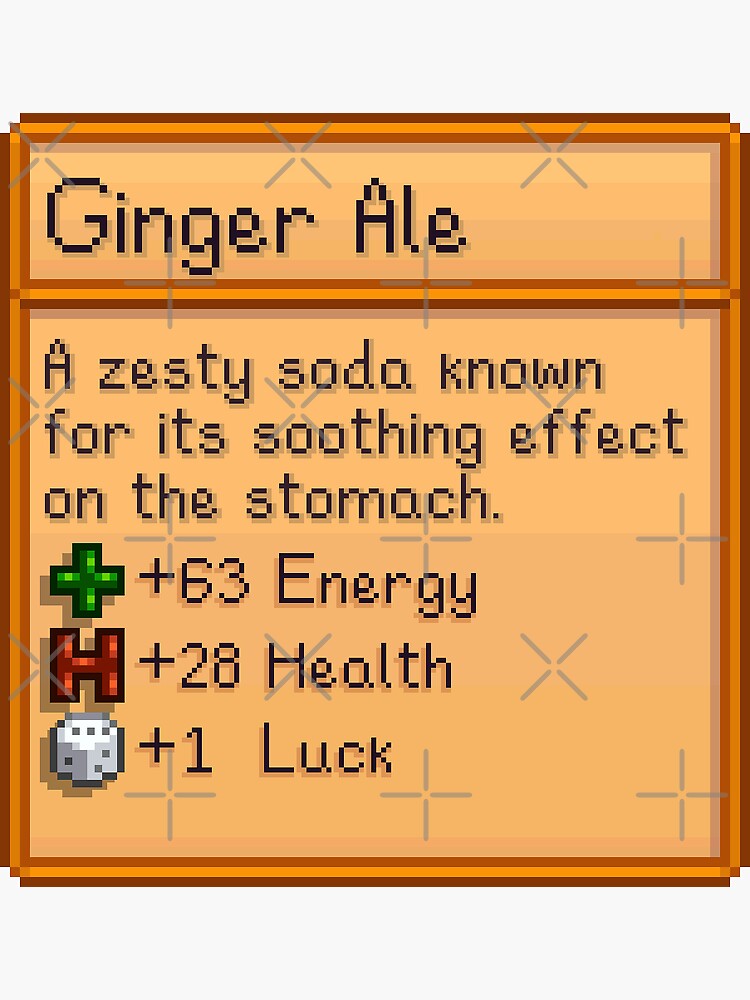 "Stardew valley Ginger Ale" Sticker by DinoScourge Redbubble