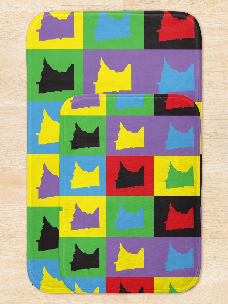 Thumbnail 5 of 6, Bath Mat, Minnesota Pop Art Colorful Pattern designed and sold by ValeriesGallery.