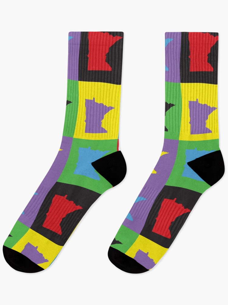 Thumbnail 1 of 5, Socks, Minnesota Pop Art Colorful Pattern designed and sold by ValeriesGallery.