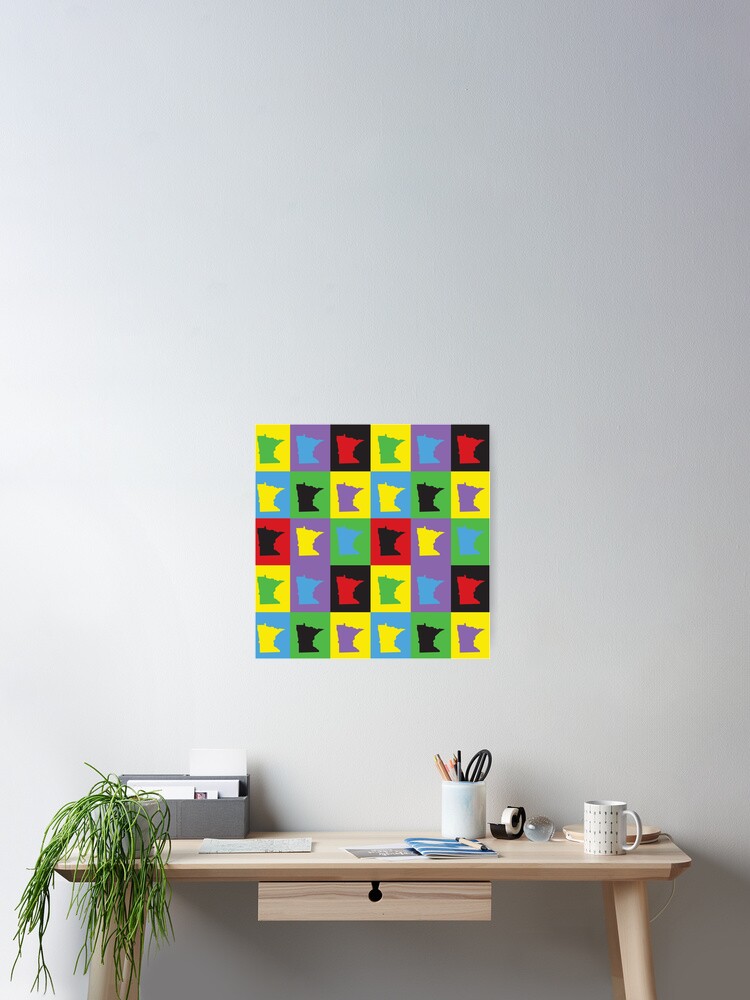 Thumbnail 2 of 3, Poster, Minnesota Pop Art Colorful Pattern designed and sold by ValeriesGallery.