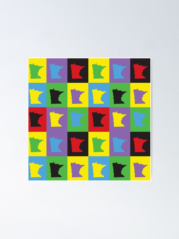 Thumbnail 1 of 3, Poster, Minnesota Pop Art Colorful Pattern designed and sold by ValeriesGallery.