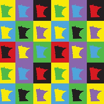 Artwork thumbnail, Minnesota Pop Art Colorful Pattern by ValeriesGallery