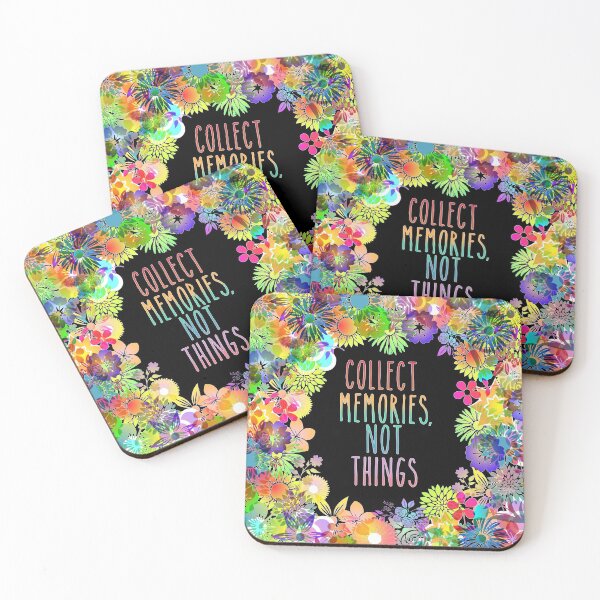 Item preview, Collect Memories Not Things inspirational flower rainbow designed and sold by Timeforplay.