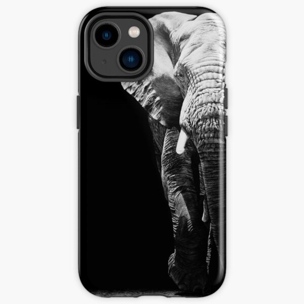 African Elephant Black and White Artwork iPhone Tough Case