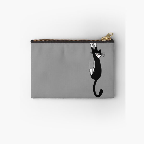 Item preview, Black and White Cat Hanging On | Funny Tuxedo Cat designed and sold by Jenn Inashvili.