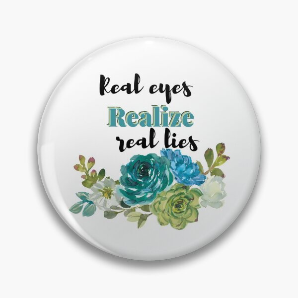 Item preview, REAL EYES REALIZE REAL LIES FLORAL & SHADES OF TEAL, TURQUOISE designed and sold by wildwhimsical.