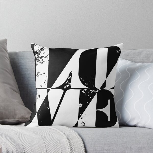 Black And White Love Pillow Throw Pillow
