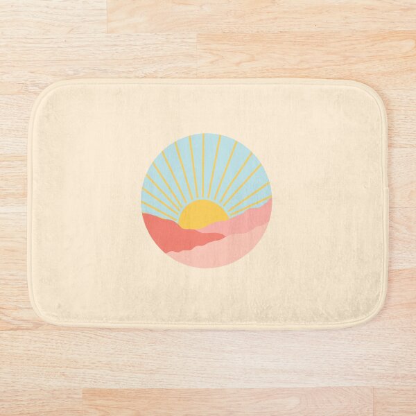 Pink Mountains Bath Mat
