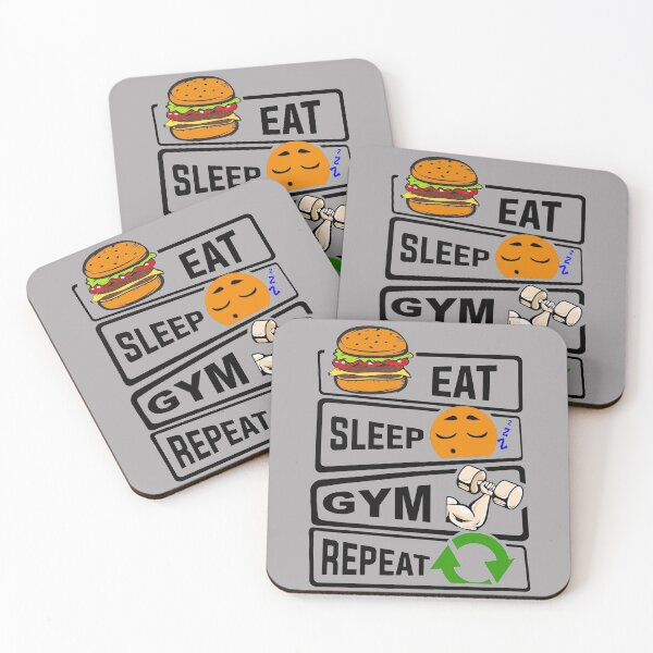 Item preview, Funny Eat Sleep Gym Repeat illustration for Bodybuilding  designed and sold by KO-Design.