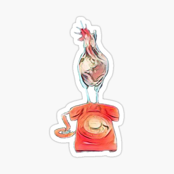 Item preview, Vintage Chicken Phone Rooster Perched on Antique Rotary Telephone designed and sold by Gordon Nelson.