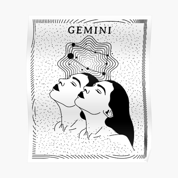 "Gemini Tarot Card The Twins Zodiac Sign" Poster for Sale by LadyZodiac