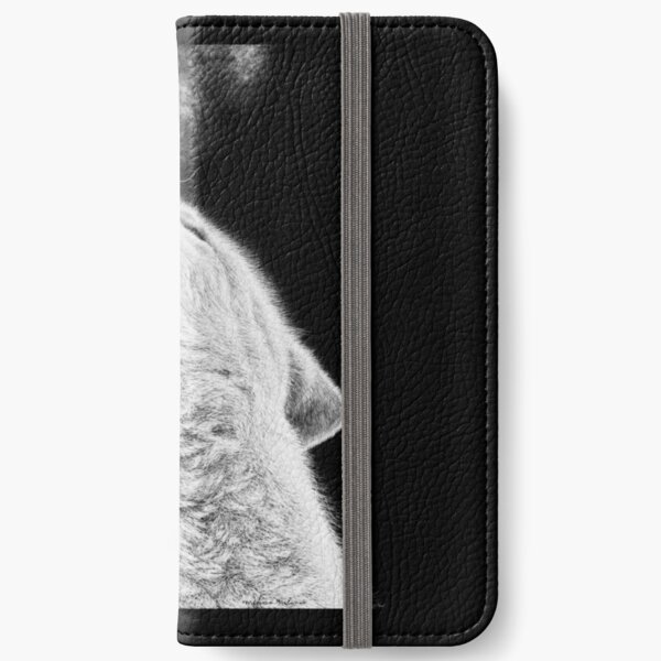 Arctic Wolf Black and White Art iPhone Wallet