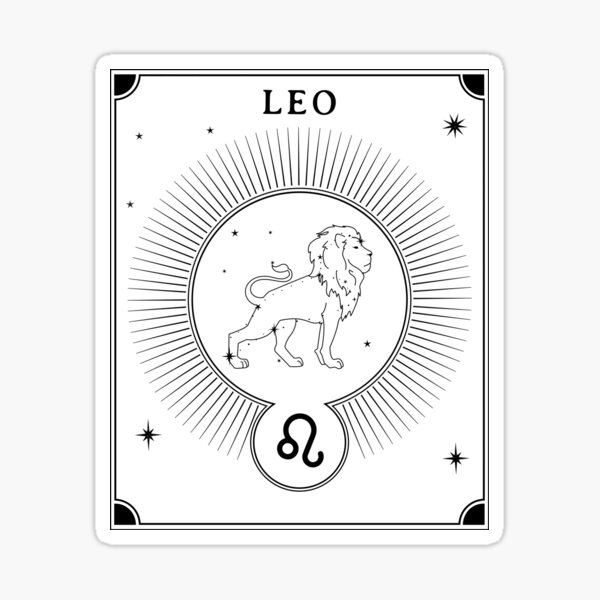 "Leo Tarot Card The Lion Zodiac Sign" Sticker for Sale by LadyZodiac