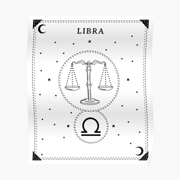 "Libra Tarot Card The Scales Zodiac Sign" Poster for Sale by LadyZodiac