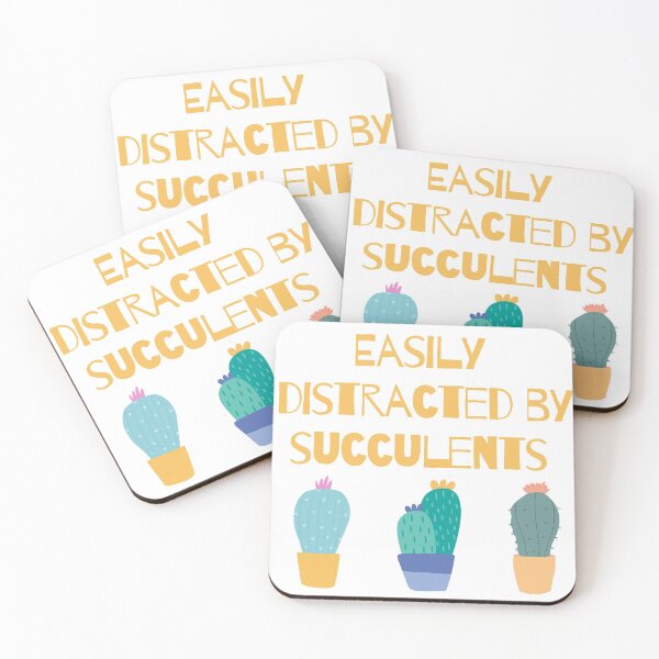 Item preview, Easily distracted by succulents - cactus lover gift designed and sold by hyggekrog.