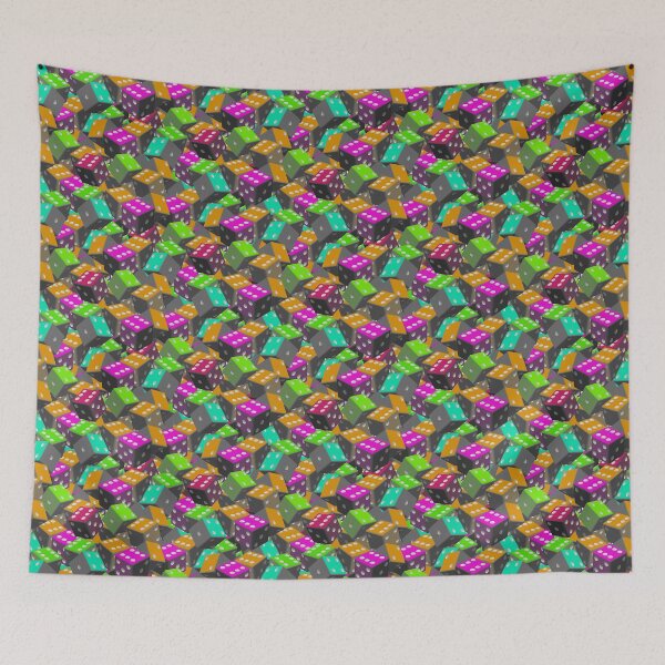 Item preview, Dice Pattern - Grey/Orange/Green designed and sold by JoanNinjaHen.