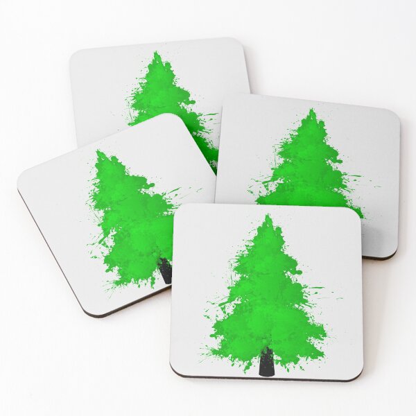 Item preview, green splatter pine tree designed and sold by jc007.