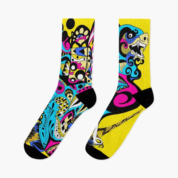Item preview, kaiju in danger aztec pattern ecopop designed and sold by jorgelebeau.