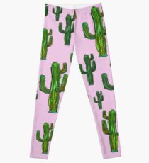Pink Cactus Print Leggings