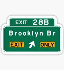 Pegatina Brooklyn Bridge, NYC Road Sign, Estados Unidos