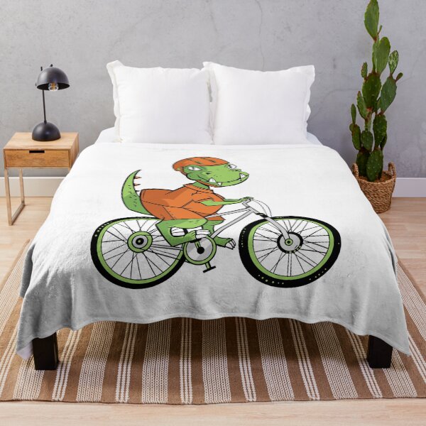 Item preview, T-rex Dinosaur Riding a Bicycle designed and sold by OnepixArt.