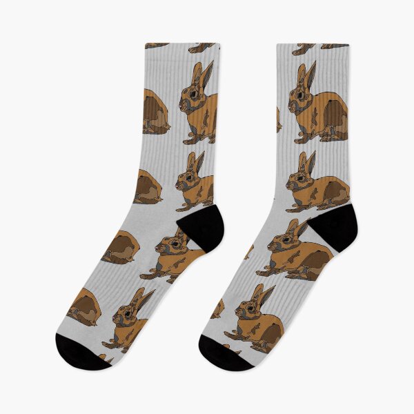 Item preview, minimalistic brown and grey pet bunny illustration designed and sold by The Red Shop.