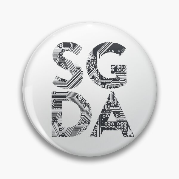 SGDA Circuit Logo Black on White Pin