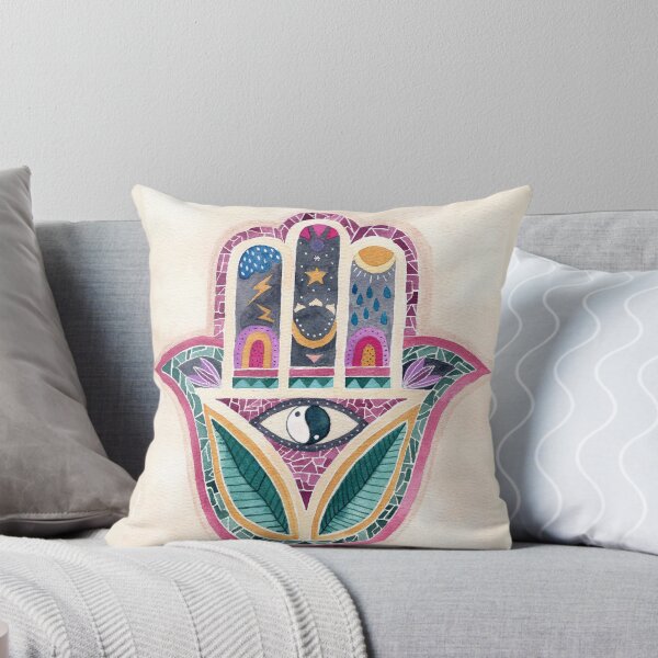 Item preview, Watercolor hand painted Hamsa hand of Fatima designed and sold by CrisBanana.