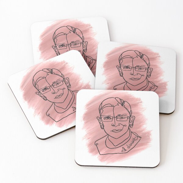 Item preview, Pink RBG Ruth Bader Ginsburg line art designed and sold by Mari Eboli.