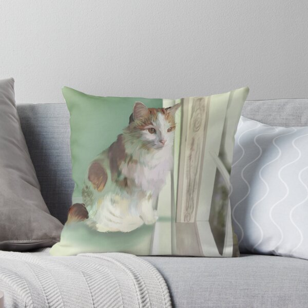Item preview, Orange and White Cat on Windowsill designed and sold by lookidrewthis.