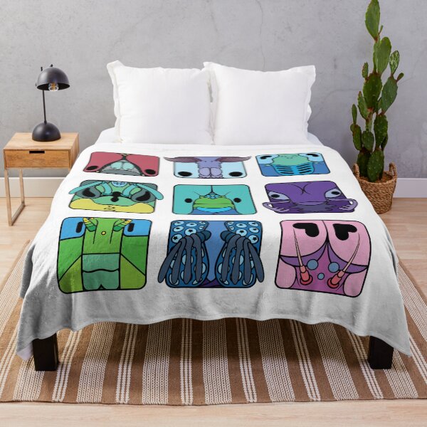 Item preview, Insect orders cartoon head squares (cool colour theme)  designed and sold by TiffanyYau.