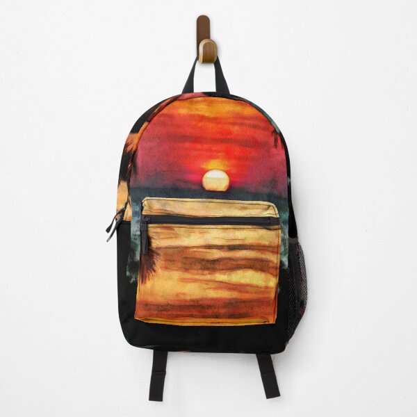 Item preview, Tropical sunset watercolor in French impressionists style designed and sold by AnnaMelekhina.