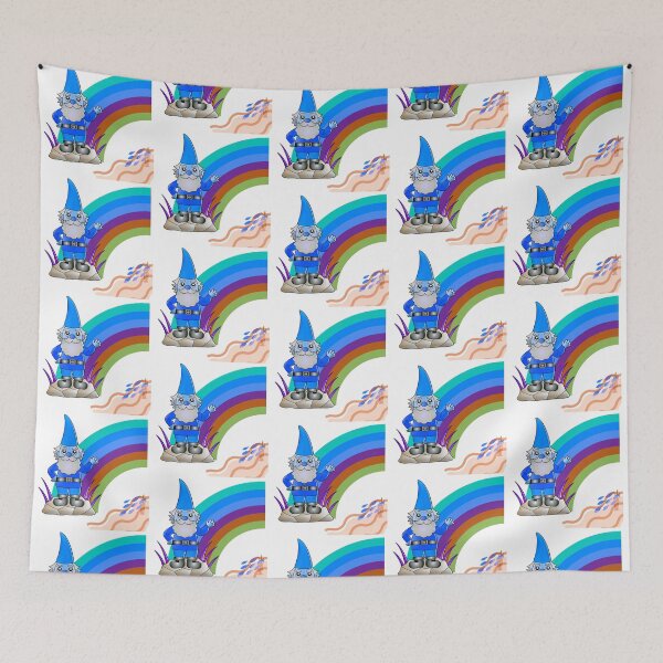 Item preview, A Handsome Blue Gnome Waving Hello designed and sold by WildingClan.