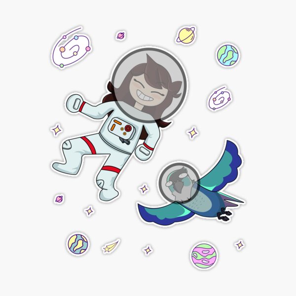 Jaiden animations funny eyes cute flying bird, parrot watching you funny   Sticker for Sale by SGS