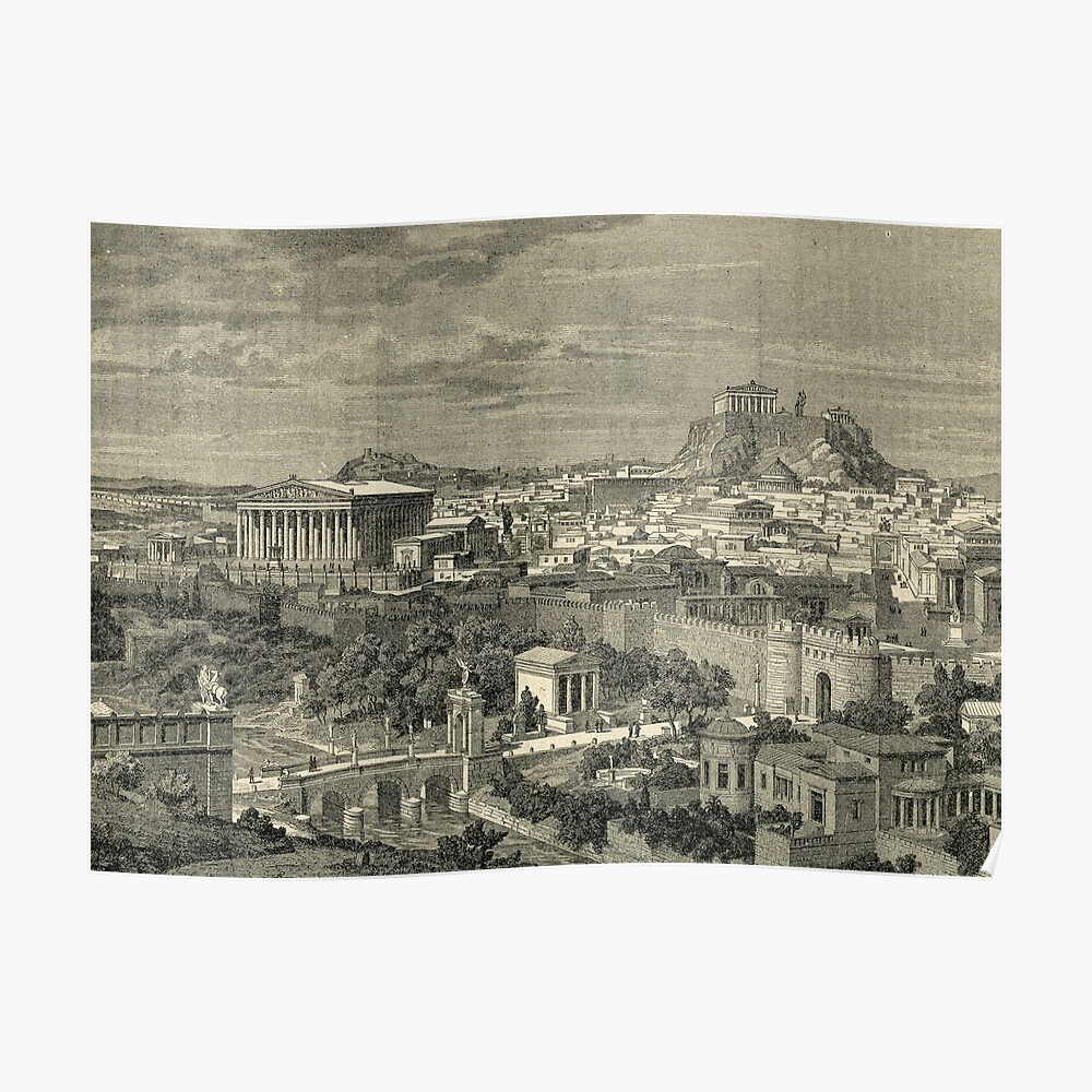 The Acropolis Restored By Thiersch Drawing by Mary Evans Picture Library -  Fine Art America
