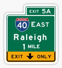 Raleigh, NC Road Sign, USA Sticker