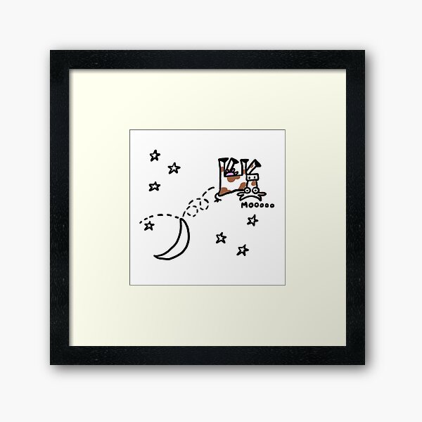 Cow almost jumped over the moon Framed Art Print