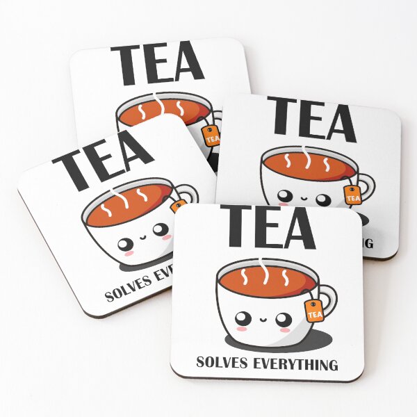 Item preview, Tea Solves Everything || Cute Cartoon Hot Cup of Tea  designed and sold by cookingwithten.